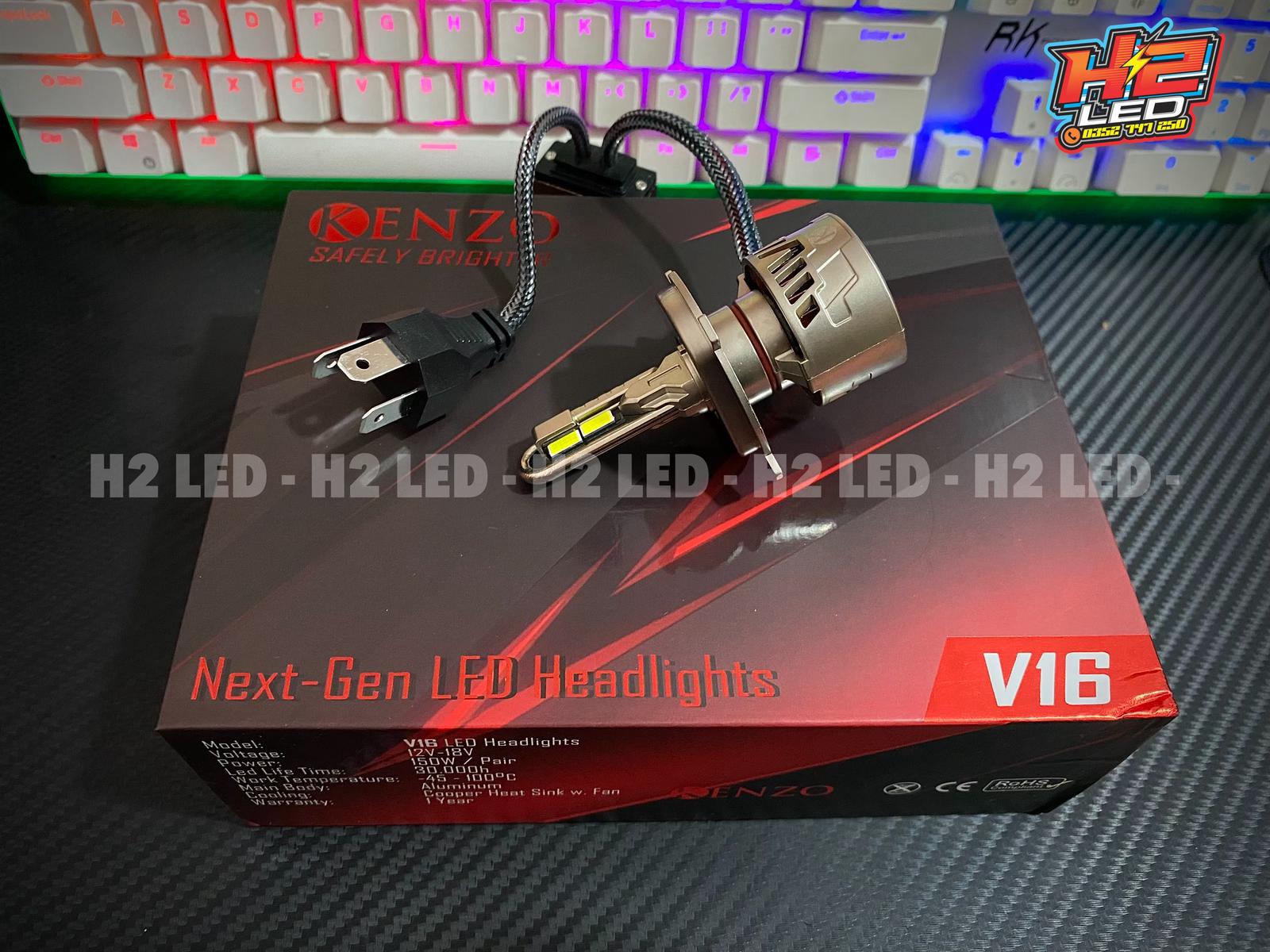 BÓNG LED KENZO V16 - CHÂN H4 - Giá 1 bóng