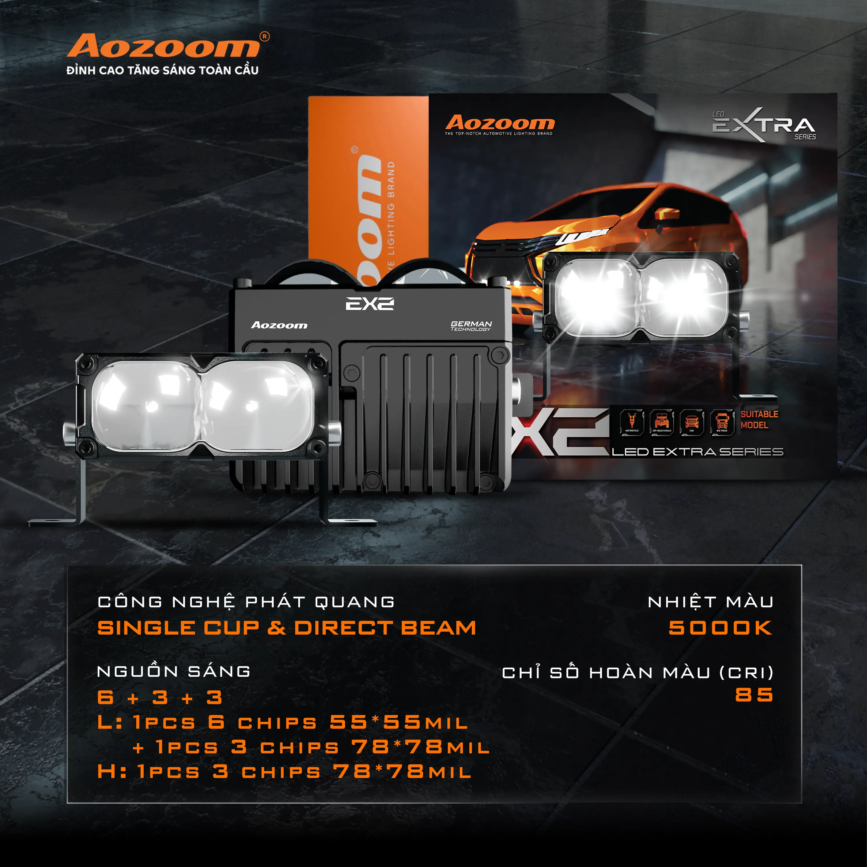 Trợ sáng Aozoom ex2 - Giá 1 đèn